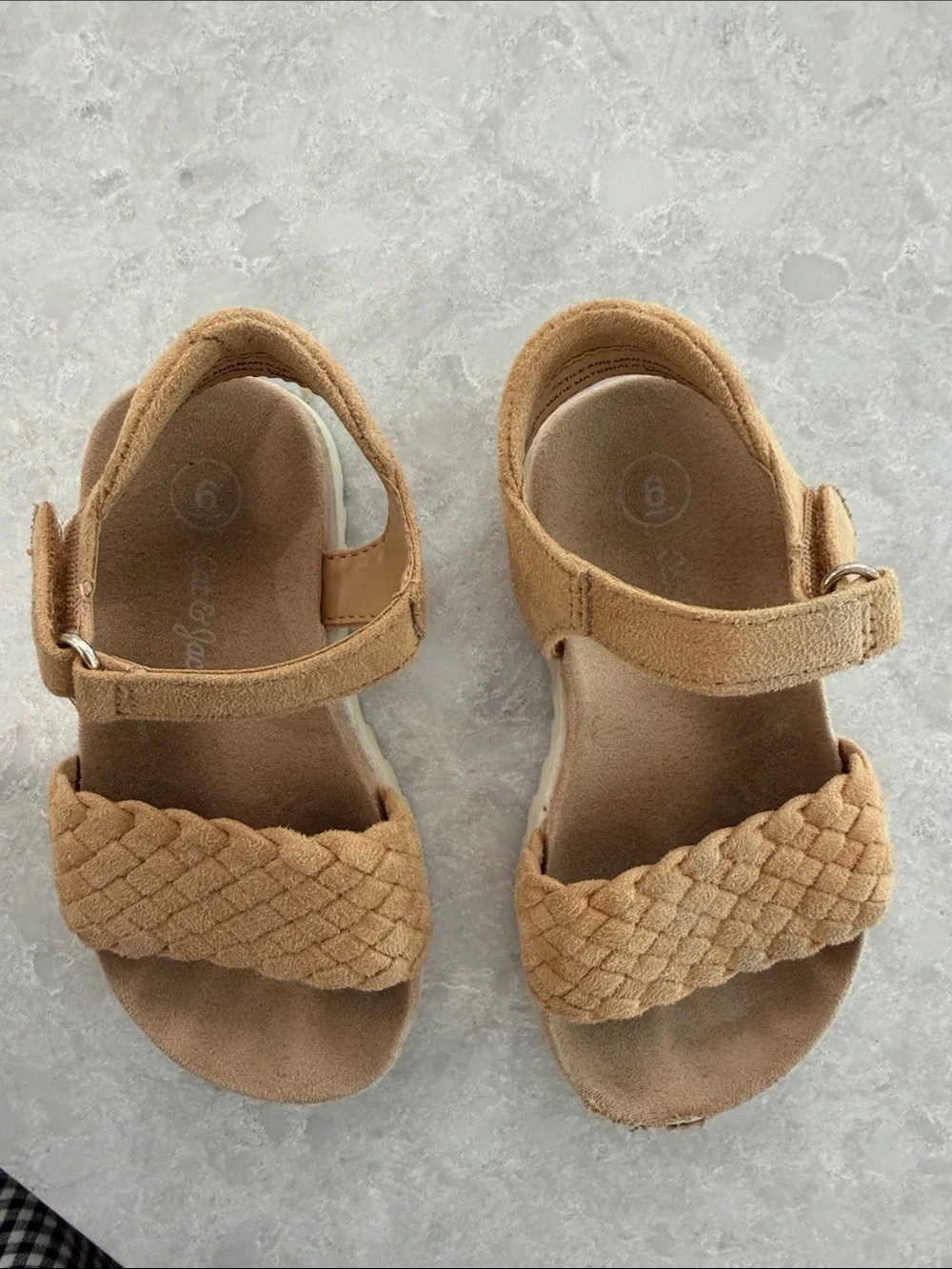 Cat & Jack Tan Braided Strap Kids Sandals